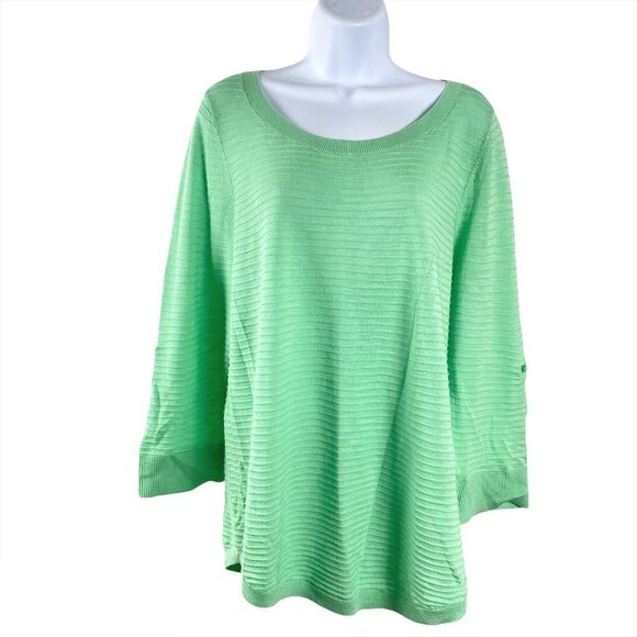 Talbots Sweater Cotton‎ Tab Sleeve NWT Large - Picture 1 of 7